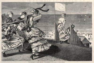 A Long Branch-i sziklán, fürdőidőben alkotó: Winslow Homer