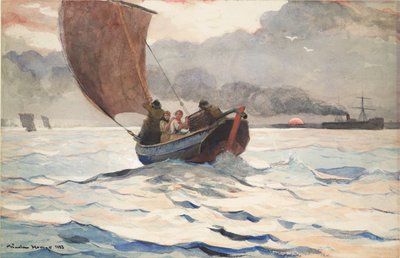 Visszatérő halászhajók alkotó: Winslow Homer