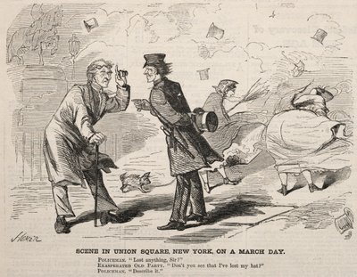 Jelenet a New York-i Union Square-en, 1860 márciusában. alkotó: Winslow Homer