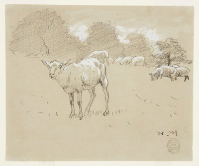 Birkák legelnek a mezőn alkotó: Winslow Homer