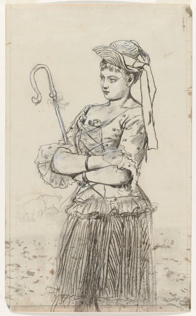 Pásztorlány, c. 1878. alkotó: Winslow Homer