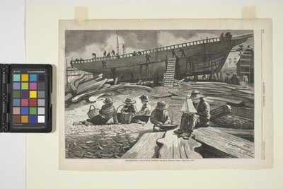 Hajóépítés, Gloucester kikötő (tinta) alkotó: Winslow Homer