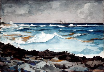 Shore and Surf, Nassau, 1899 (wc és grafit papíron) alkotó: Winslow Homer