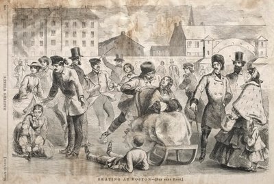 Korcsolyázás Bostonban, 1859. alkotó: Winslow Homer
