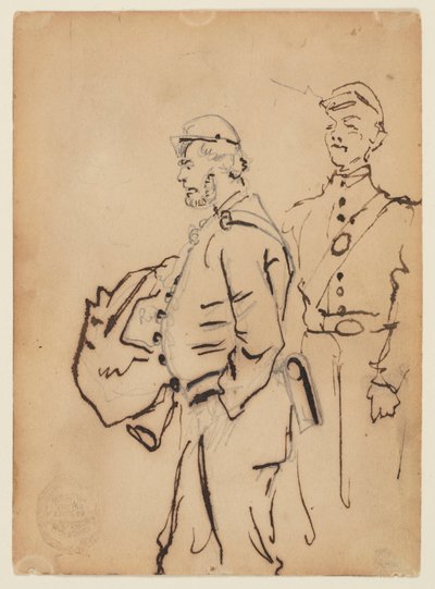 Katonák vázlatai alkotó: Winslow Homer