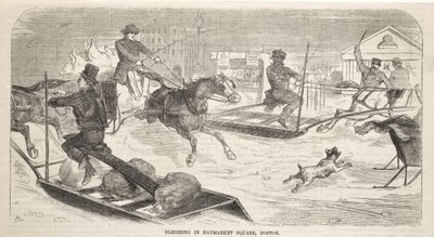 Szánkózás a bostoni Haymarket téren alkotó: Winslow Homer