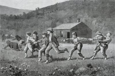 Snap-the-Whip, a Harpers Weekly-ből, 1873. szeptember 20. (fametszet újságpapíron) alkotó: Winslow Homer