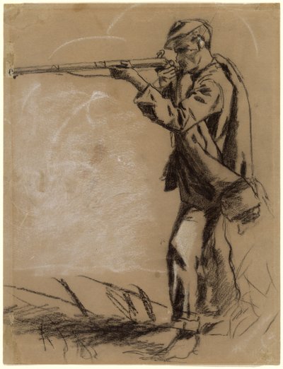 Katona célba vett [recto], 1864. alkotó: Winslow Homer