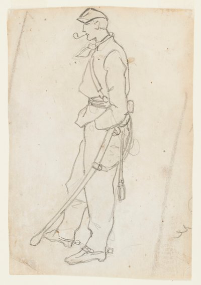Katona karddal és csővel alkotó: Winslow Homer