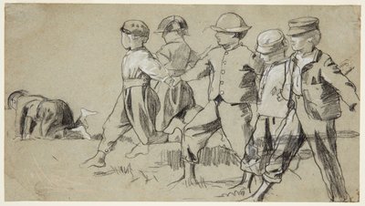 Tanulmány a "Snap the Whip"-hez alkotó: Winslow Homer