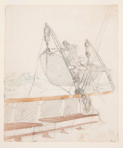 Tanulmány a "The Signal of Distress"-hez alkotó: Winslow Homer