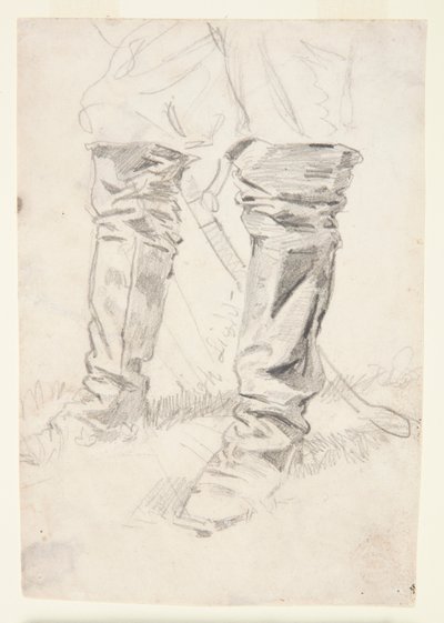 Tanulmány a lovassági tiszti csizmáról alkotó: Winslow Homer