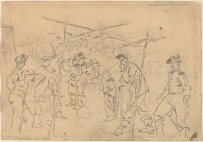 Sutler sátra, 3. pennsylvaniai lovasság [recto], 1862. alkotó: Winslow Homer