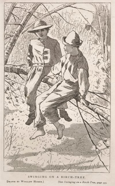 Hintázás a nyírfán alkotó: Winslow Homer