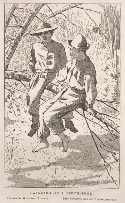 Lengő nyírfán, 1867. alkotó: Winslow Homer