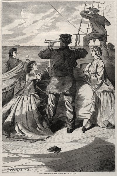 Az „Alabama” nevű brit kalózhajó megközelítése alkotó: Winslow Homer