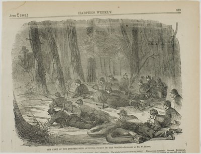 A Potomac-hadsereg - a mi előőrsünk az erdőben alkotó: Winslow Homer