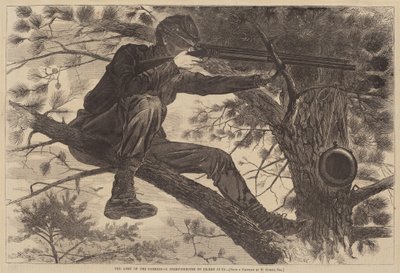 The Army of the Potomac – Egy éles lövöldözős szolgálatban, 1862-ben jelent meg. alkotó: Winslow Homer