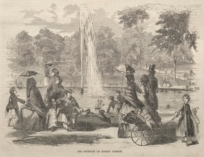 A szökőkút a Boston Commonban, 1857. alkotó: Winslow Homer