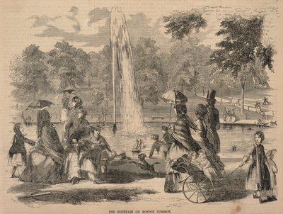 A szökőkút a Boston Commonon, a Ballou