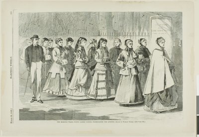 A reggeli séta - a Fiatal Női Iskola sétál a sugárúton alkotó: Winslow Homer