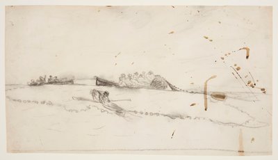 Három csónak halászokkal, akik hálót raknak ki alkotó: Winslow Homer
