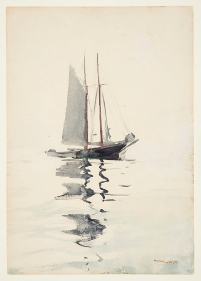 Kétárbocos szkúner Doryval alkotó: Winslow Homer