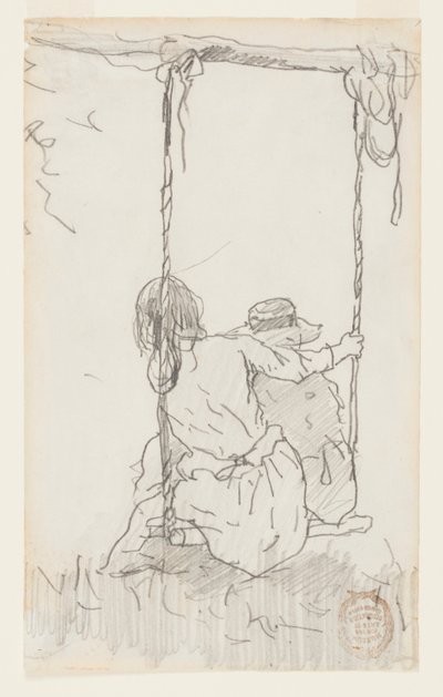 Két lány a hintában alkotó: Winslow Homer