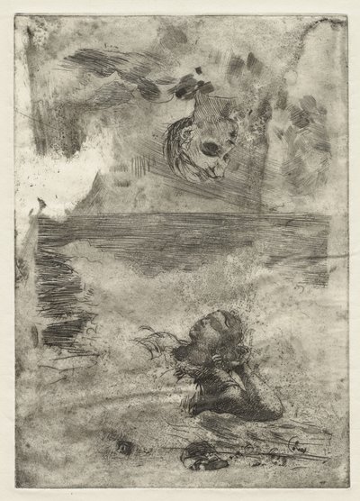 Két fej, tanulmány az "Undertow" után, 1886 körül, nyomtatva 1967 körül alkotó: Winslow Homer