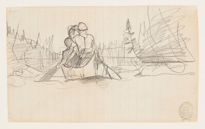 Két férfi egy kenuban alkotó: Winslow Homer