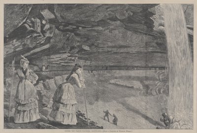 A vízesés alatt, a Catskill-hegység – Winslow Homer festménye alapján alkotó: Winslow Homer