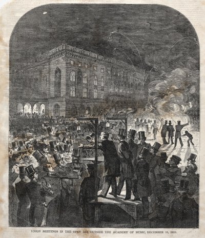 Szakszervezeti találkozó a Szabadtéren a Zeneakadémián kívül, 1859. alkotó: Winslow Homer