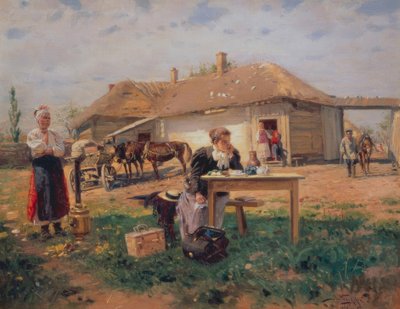 A tanító érkezése a faluba alkotó: Wladimir Jegorowitsch Makowski