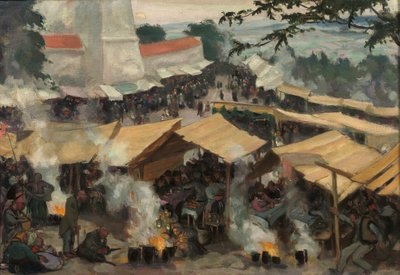 A Kawaria Zabrzydowska-i vásár, Lengyelország, 1913 körül (olaj, vászon) alkotó: Wojciech Stanislaw Weiss