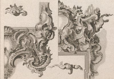 Javaslat egy oltárkeret jobb alsó és jobb felső részének díszítésére..., Nyomtatott kb. 1750-56. alkotó: Wolffgang Christoph Mayr