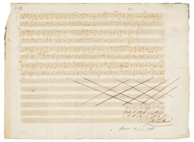Autográf zenei kézirat, Két német himnusz, K.343 alkotó: Wolfgang Amadeus Mozart