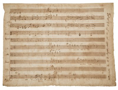 Magnificat, K. 321a. Kézirat, partitúra szólistáknak és kórusnak, orgonának és zenekarnak, 1779 körül alkotó: Wolfgang Amadeus Mozart