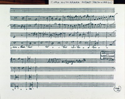 Az Accademia filarmonico cím elnyeréséhez Mozart Keressétek az első Isten királyságát, a Martini atya által javított verzió (1770) alkotó: Wolfgang Amadeus Mozart