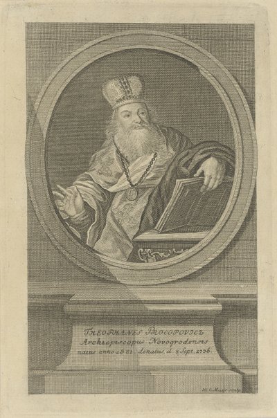 Theofan Prokopovich költő portréja 1681-1736, kb. 1760. alkotó: Wolfgang Christoph Mayr