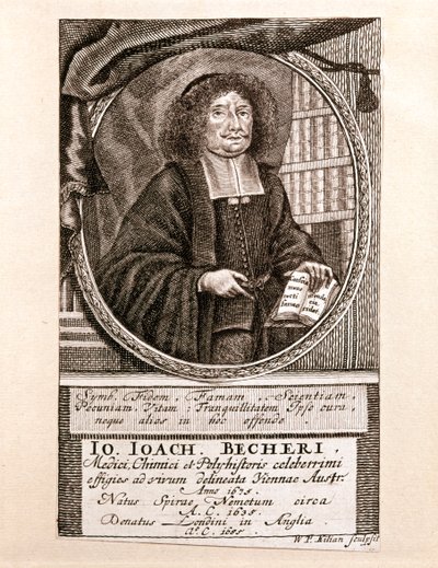 Johann Joachim Becher portréja (metszet) alkotó: Wolfgang Philipp Kilian