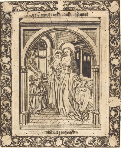 A Madonna és a gyermek Ludwig von Churchwalden apáttal alkotó: Wolfgang The Goldsmith after Master E.S.