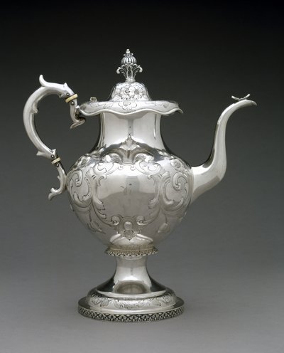 Teáskanna, c. 1845-1872 (ezüst) alkotó: Wood and Hughes (attr.to)