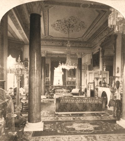 The Drawing Room, Queen Victorias Marine Residence, Osborne House, I.O.W, 1900. alkotó: Works and Sun Sculpture Studios