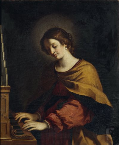 Szent Cecília orgonistaként alkotó: Workshop of Guercino