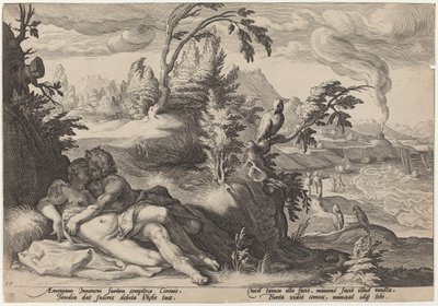 Apollo és Coronis alkotó: Workshop of Hendrick Goltzius, after Hendrick Goltzius