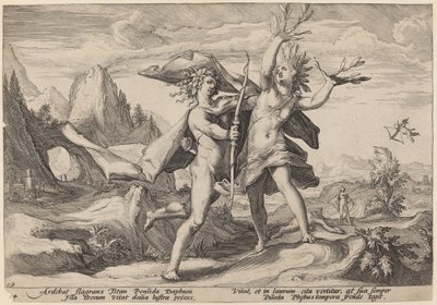 Daphne babérfává változott alkotó: Workshop of Hendrick Goltzius, after Hendrick Goltzius