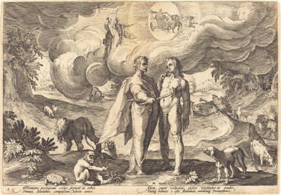 Prométheusz, aki embert alkot és megeleveníti a mennyei tűzzel alkotó: Workshop of Hendrick Goltzius, after Hendrick Goltzius