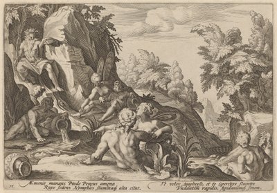 A Peneus isten folyó más istenségekkel körülvéve alkotó: Workshop of Hendrick Goltzius, after Hendrick Goltzius