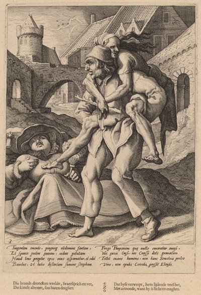 A szegénységet könnyebb elviselni, mint a luxust alkotó: Workshop of Hendrick Goltzius, after Karel van Mander I
