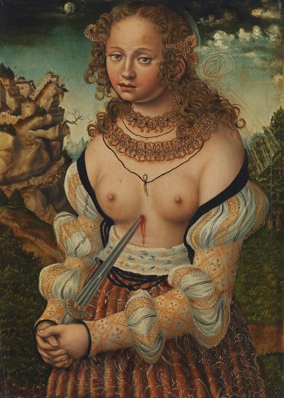 Német: Selbstmord der Lucretia Suicide of Lucretia (Lucretia öngyilkossága) alkotó: workshop of Lucas Cranach the Elder